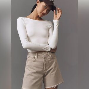 By Anthropologie The Renna Seamless Long-Sleeve Scoop-Back Top